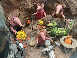 The Clangers in the Smallfilms Gallery at the Beaney Museum, Canterbury